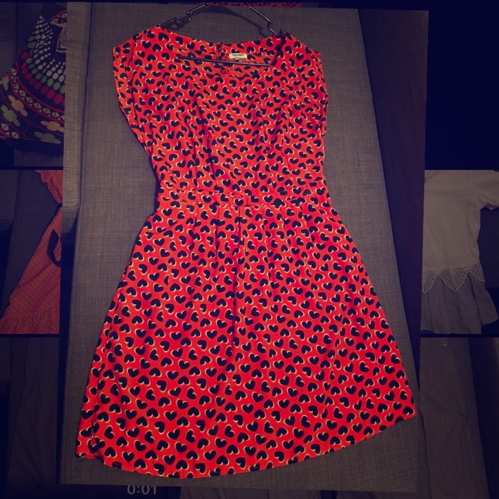 Red and navy heart dress